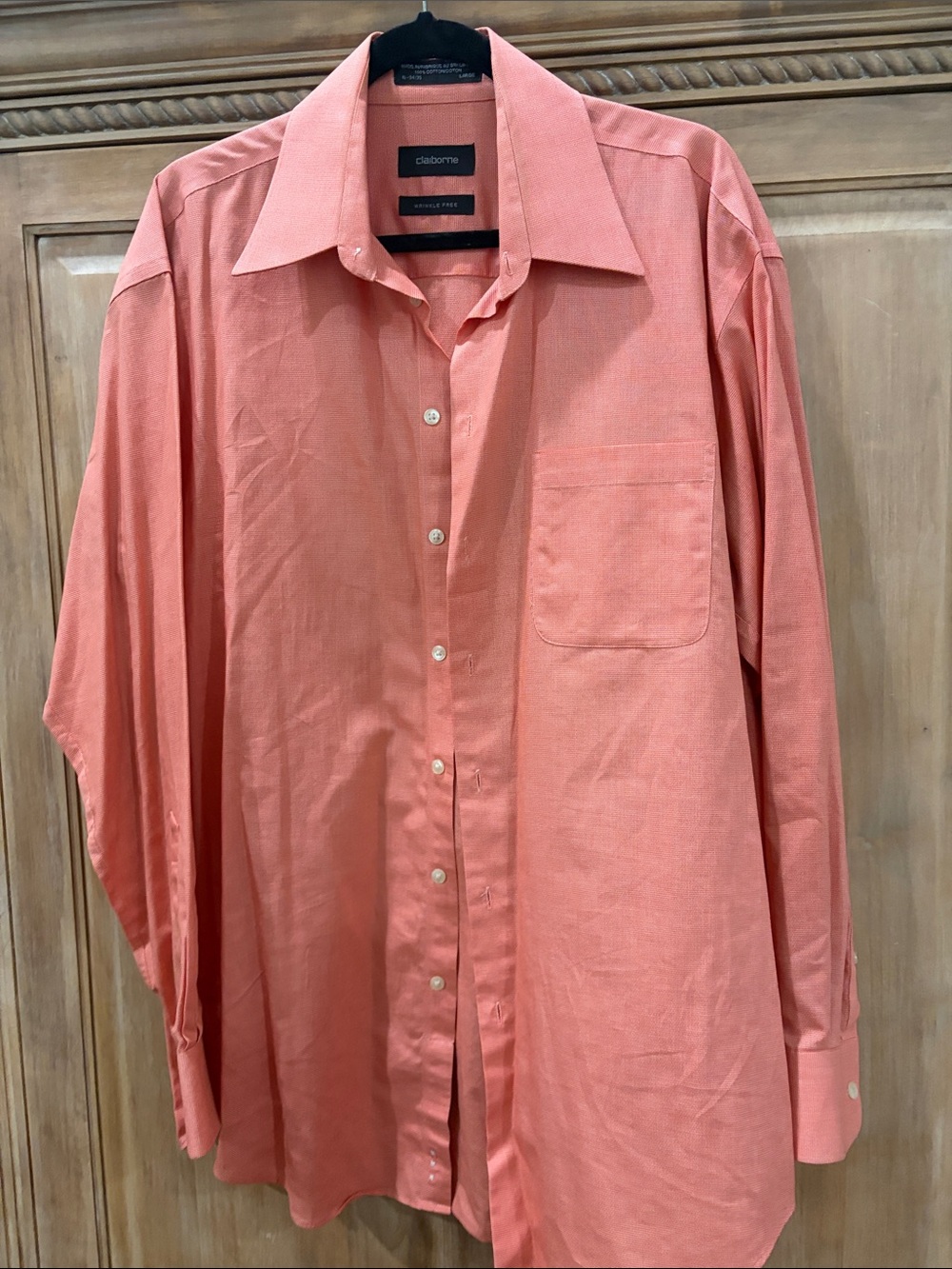 Claiborne Men's Coral Button-Up Dress Shirt